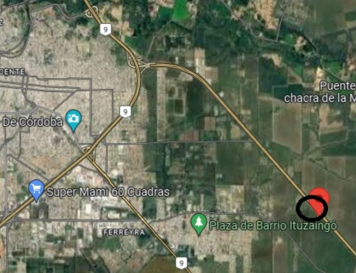 Autopista Cordoba Rosario vendo campo 8ha frente colectora zona circunvalacion