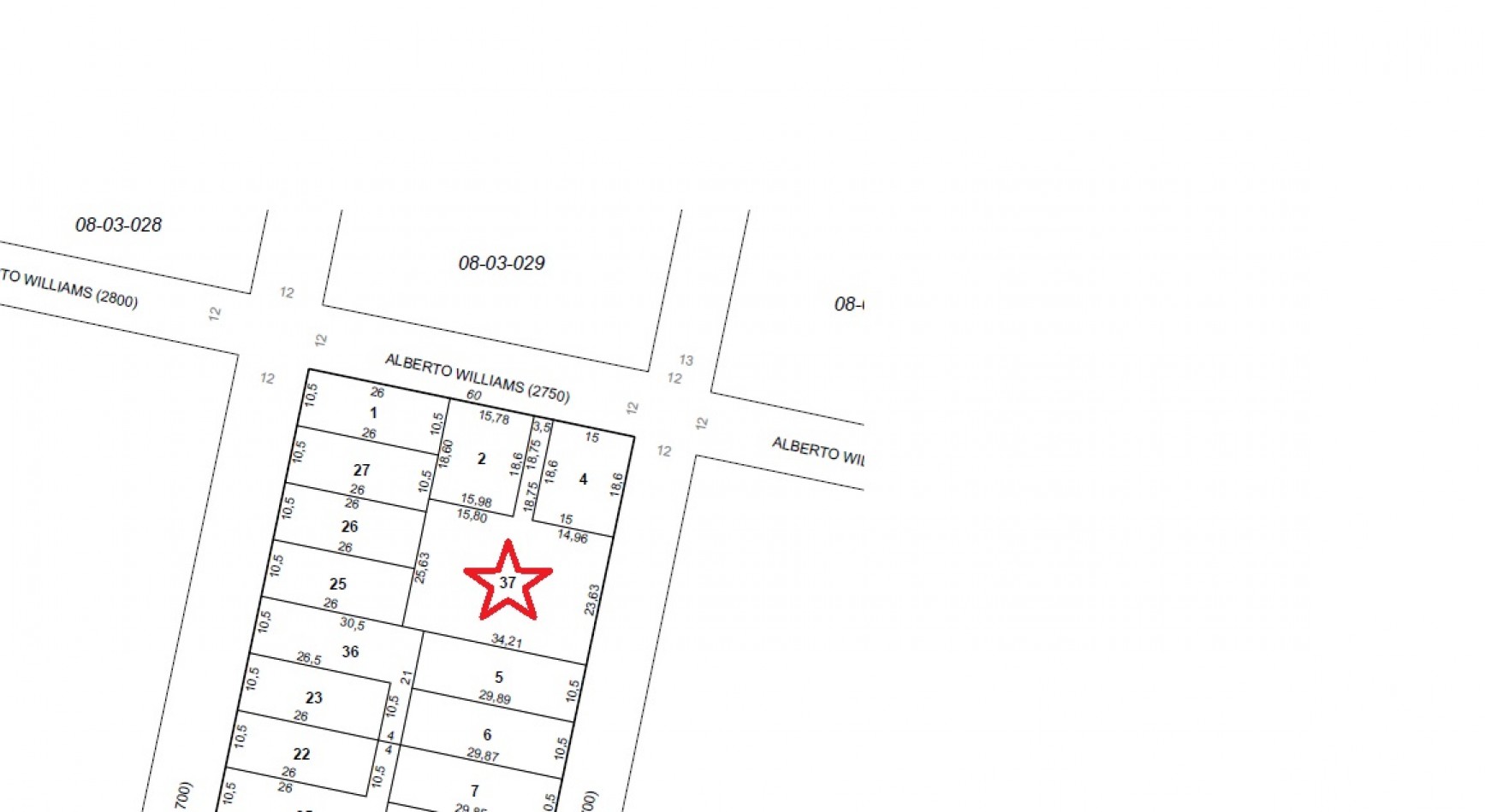 Los Naranjos 875m2  zona Av. Fuerza Aerea sobre Brown