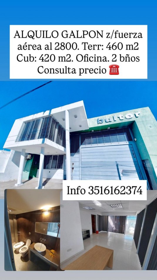 Alquiler Local Galpon Oficinas Av. Fuerza Aerea Ruta 20
